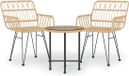 vidaXL 3-delige Tuinset poly rattan - Bruin