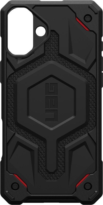 Urban Armor Gear Monarch Pro Hoesje geschikt voor Apple iPhone 16 Plus | Compatibel met MagSafe | Back Cover | Kevlar Zwart