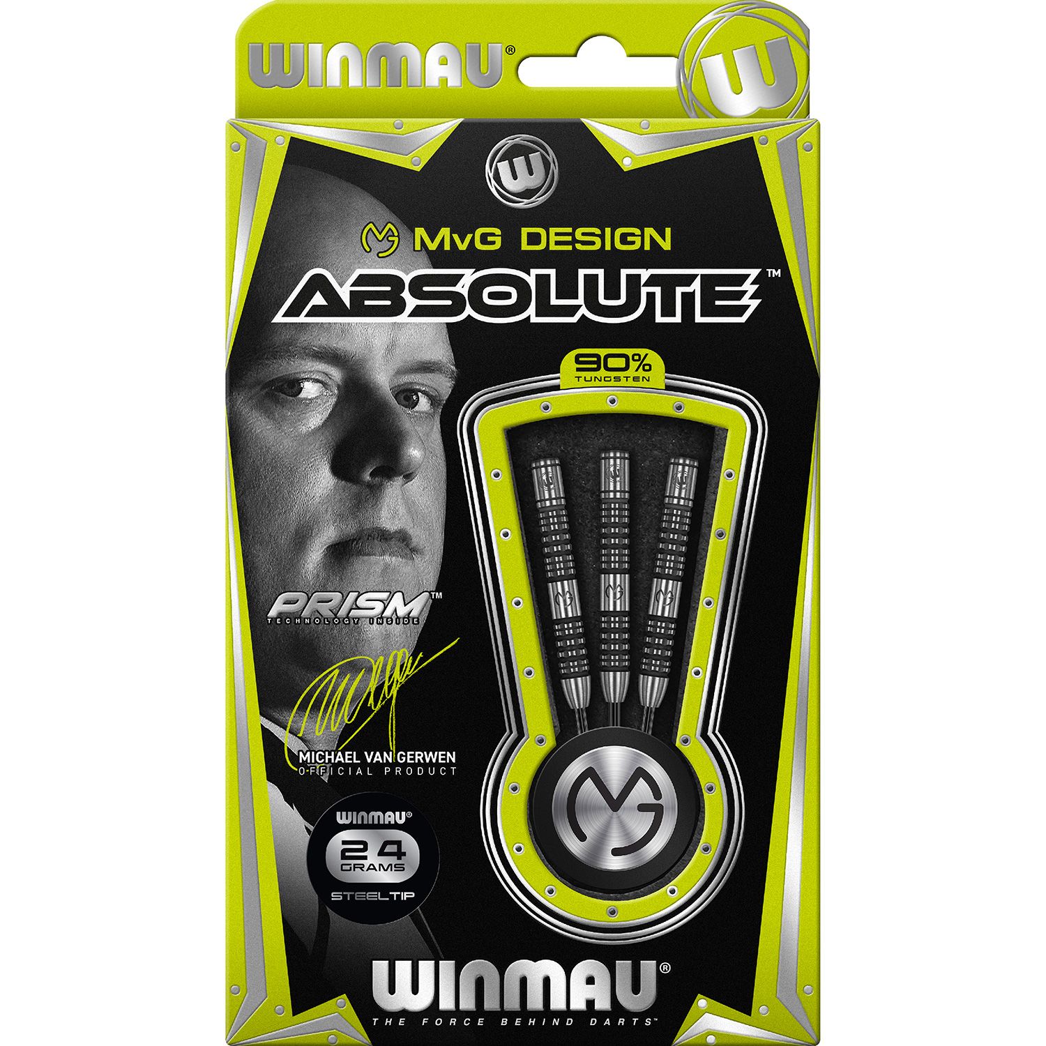 Winmau Michael van Gerwen Absolute 90% tungsten steeltip dartpijlen - 24 gram
