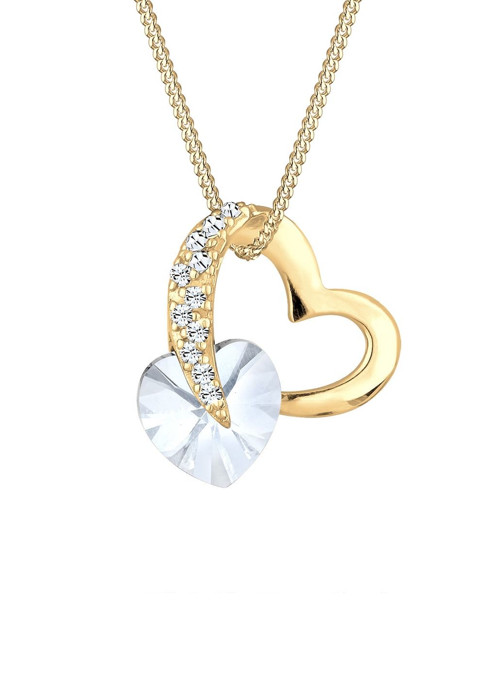 Elli Halsketting Hart Glamoureus Kristallen 925 Zilver Dames