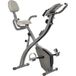 Homcom Vélo d'appartement pliable 8 niveaux de résistance magnétique, dossier et selle réglables, poignées ergonomiques, écran LCD multifonction, suspensions, support tablette, acier, gris