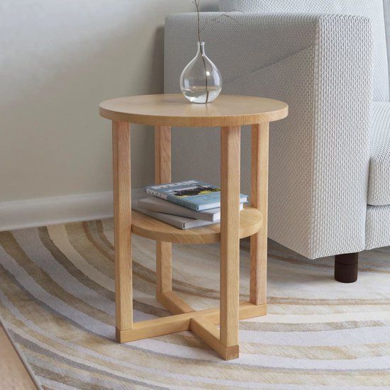 vidaXL Bijzettafel 40x50 cm massief eikenhout