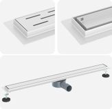 Tuyau de douche 2-en-1 avec siphon 360° argent 90 cm