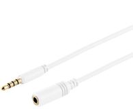 1aTTack.de 1,5m Witte 3,5mm TRRS Audio-verlengkabel