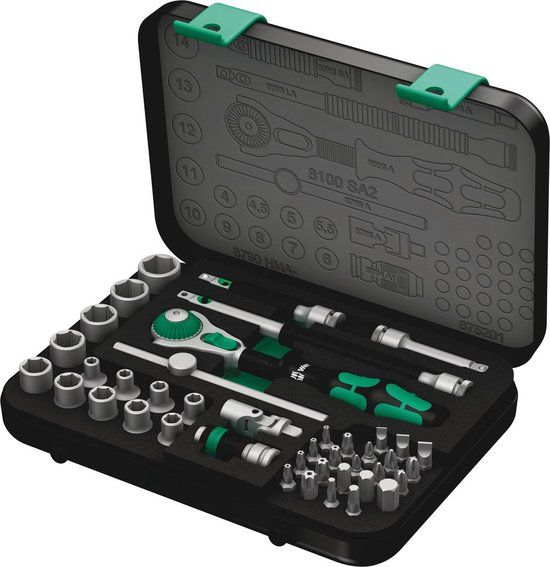Wera 8100 SA 2 Zyklop 05003533001 Dopsleutelset Metrisch 1/4 (6.3 mm) 42-delig