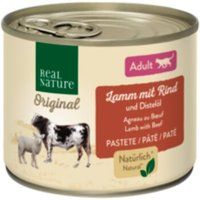REAL NATURE Echte Natuur Origineel Natvoer Kat, Volwassen lam met rundvlees en saffloerolie 12x200 g
