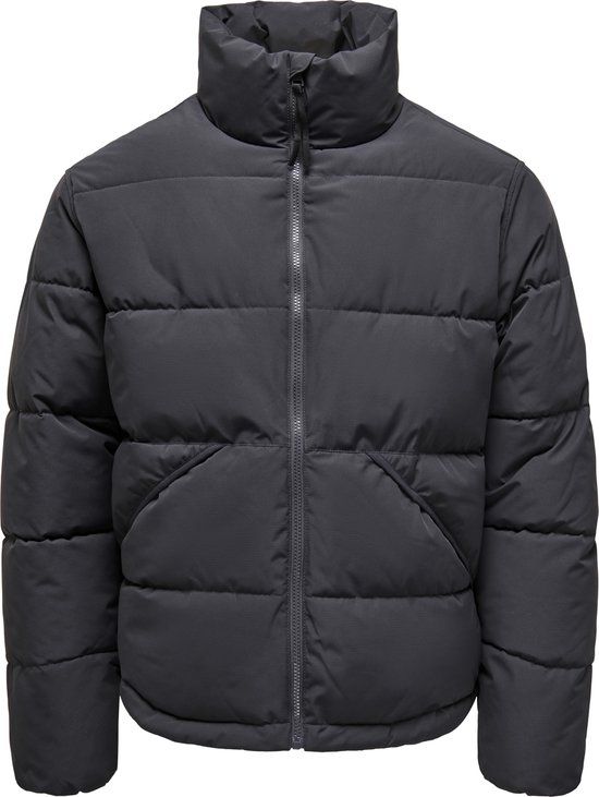 Only & Sons Pack Life Puffer Jas Heren - Maat L - Donkergrijs - Herfst/Winter 2025