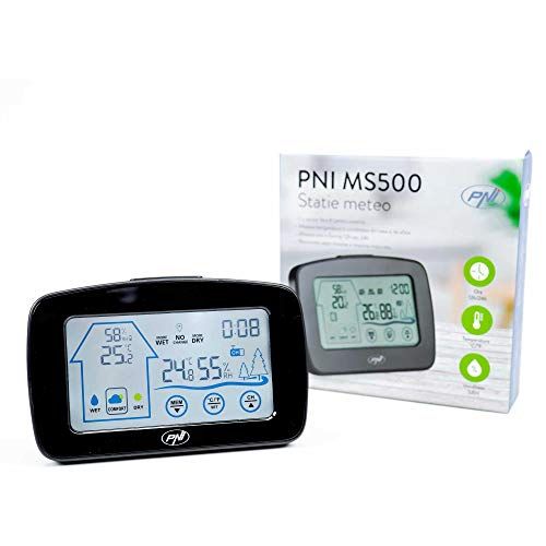PNI Weerstation MS500 met draadloze externe sensor, zwart