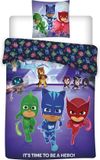 Carbotex Disney Dekbedovertrek PJ Masks Close 140 x 200 cm Katoen Blauw