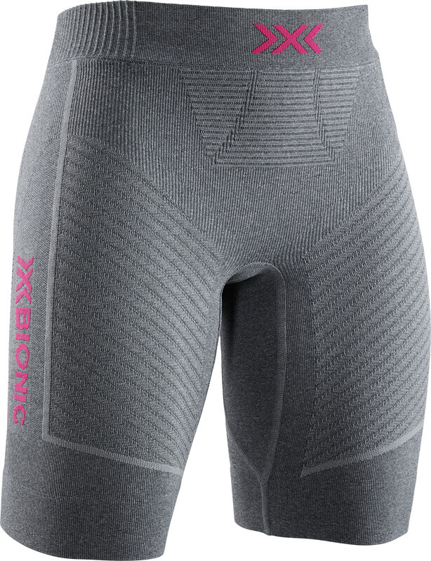 X-BIONIC Invent 4.0 Run Speed Korte Broek Dames, dolomite grey melange/neon flamingo