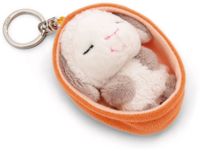 Nici sleutelhanger lam Sleeping Pets 8cm mandje abrikoos groen
