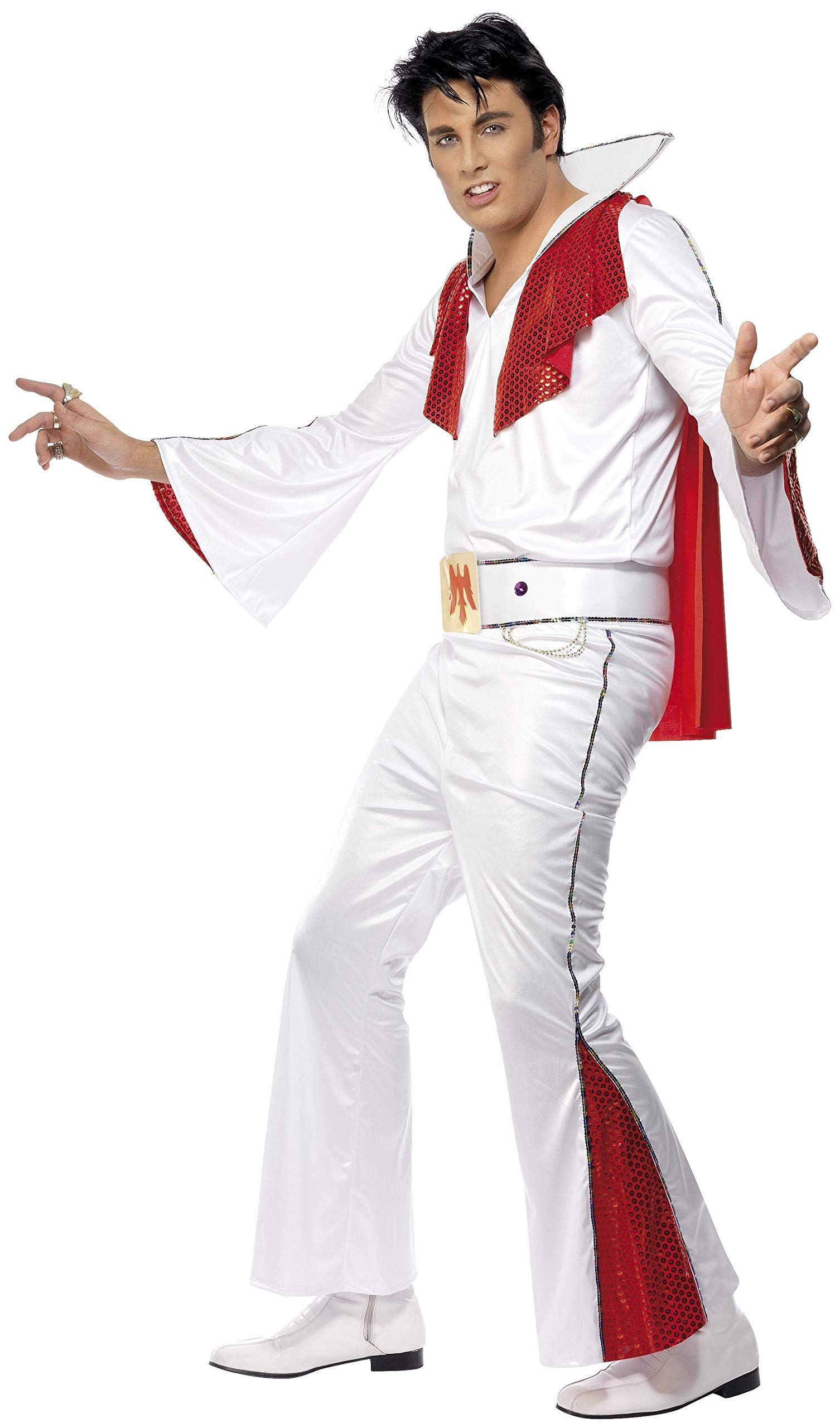 Vegaoo Volwassenenkostuum Elvis wit/rood, maat M