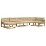 vidaXL - Buiten - bank - set - 7 - st - Wit - en - Beige