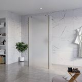 FortiFura Galeria Vrijstaande Inloopdouche - 90x200cm - Mat glas - Antikalk - 8mm Veiligheidsglas - Geborsteld Gunmetal