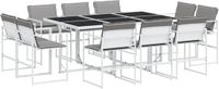 vidaXL 11-delige Tuinset met Kussens, Textileen, Wit