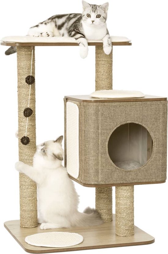 Jack and Vanilla Molly Kattenmeubel - Huis - bruin - 55 x 56 x 86 beige, bruin