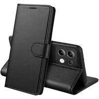 Phonillico® Case voor Xiaomi Redmi Note 13 Pro 4G - Zwart Portemonnee Flap Magnetische Flip Card Storage