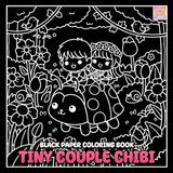 Tiny Couple Chibi Black Paper Coloring Book