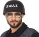 Atosa Politie SWAT verkleed accessoire helm voor volwassenen zwart