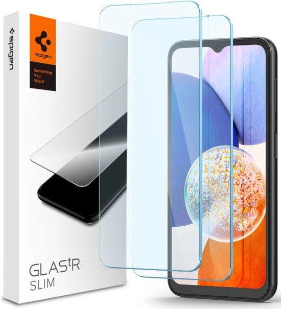 Spigen Screen Protector Geschikt voor Samsung Galaxy A14 5G - Glas tR Slim Tempered Glass - 2 Pack