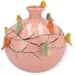 Merkloos DK Design Vaas Spring birds - roze - keramiek - D18 x H18 cm