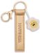 Merkloos / Sans marque NICI Sleutelhanger Imitatieleer met Bloem en Geluksboodschap - Goud