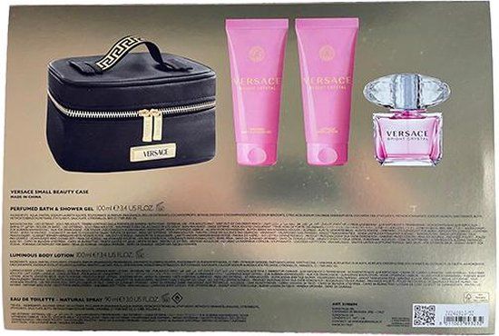 Versace Bright Crystal Gift Set - Eau de Toilette - 90ml + Shower Gel 100ml + Body Lotion 100ml + Beauty Case - Women