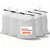 VEVOR Zandzakken voor Overstromingen, Verpakking van 200 Stuks, 400x660 mm, Geweven Zakken met Banden, Draagvermogen 22,6 kg, Polypropyleen Zandzakken, Scheur- en Uv-Bestendig, voor Bescherming Tegen Overstromingen