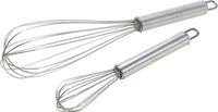 Merkloos Metalen Gardes/Klopper/Kloppers - 2x stuks - Verschillende Formaten - Garde 20 cm en 30 cm - Keukengerei - Bakgerei