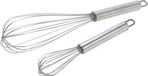 Merkloos Metalen Gardes/Klopper/Kloppers - 2x stuks - Verschillende Formaten - Garde 20 cm en 30 cm - Keukengerei - Bakgerei
