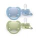 Philips Avent Ultra Soft – Superzachte siliconen fopspeen (0-6 mnd) – Blauw en groen – 2 stuks