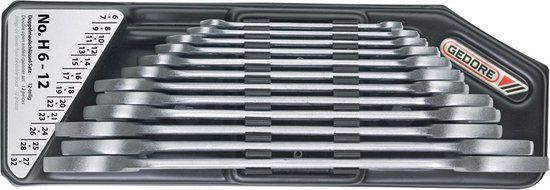 GEDORE Dubbele steeksleutelset - 12-delig - SW 6-32 mm - Metrisch