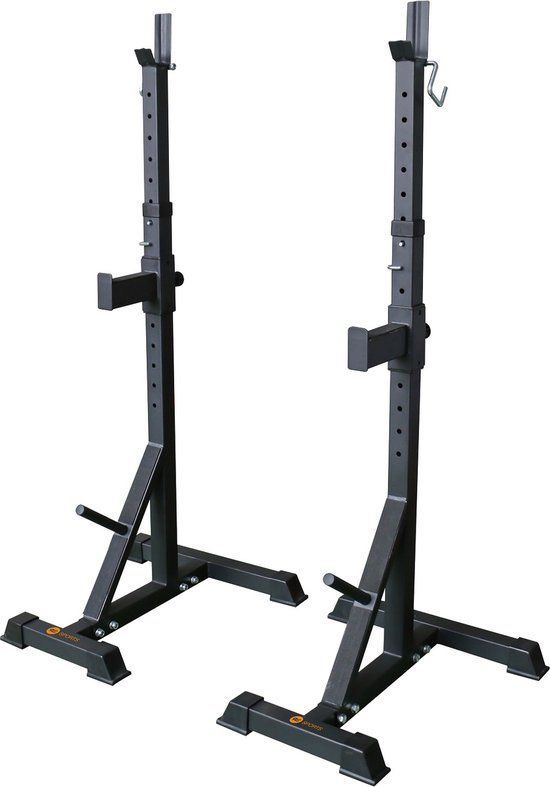 RS Sports Heavy Squat Stand - Adjustable Squat Rack - Up to 300kg - Black