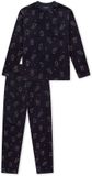SCHIESSER - Pyjama lang - Meisjes - Navy - Katoen/Polyester - Maat 140