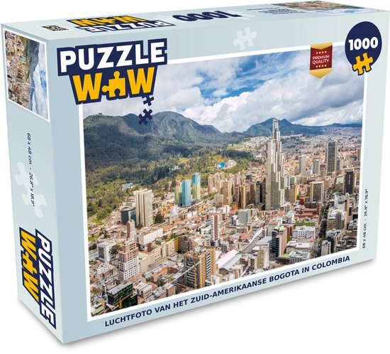 MuchoWow Puzzel Luchtfoto van het Zuid-Amerikaanse Bogota in Colombia - Legpuzzel - Puzzel 1000 stukjes volwassenen - Sinterklaas cadeautjes - Sinterklaas voor grote kinderen