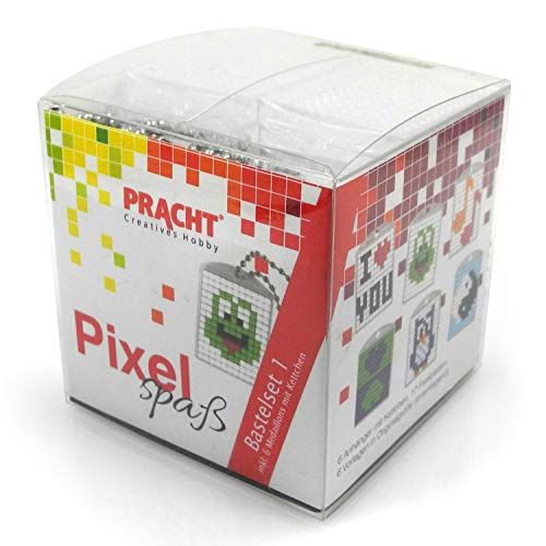 Pracht Creatives Hobby Pixel P90006-63501 Knutselset - 6 Sleutelhangers - Insteken - Bioplastic - Kinderen