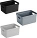 Sunware Set van 9x stuks opbergboxen/opbergmanden 5 liter kunststof - 3x zwart/3x lichtgrijs/3x blauw - Formaat per box: 25,2 x 18 x 12,2 cm