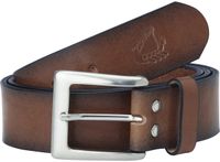 Jan Vanderstorm herren Leren Riem - 165 - lichtbruin - Plus Size