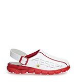 Abeba 37310 "Dynamische" ESD-Occupational-Clog schoen, 46, Wit/Rood, 1
