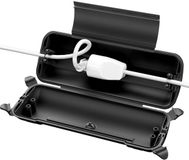 Famanu Waterdichte elektrische kabeldoos IP44 voor buiten - Grote stekkerbeschermdoos voor verlengsnoer - Bestand tegen weersinvloeden - Elektrische accessoires - 29x11x7.5cm - Zwart