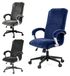 Housse de chaise de bureau en velours avec accoudoirs, bleu marine