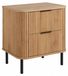 3xE living Meuble de salle de bain sur pied sous lavabo 60 cm, 2 tiroirs, Chêne Craft/Poignée Noir, Pieds Noirs
