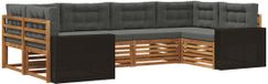 vidaXL Hoek loungeset 6-delig acaciahout naturel et anthracite
