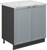 Vicco Fame-Line Wastafelkast – 80 cm, WB Marmer Licht blauw-grijs