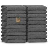 NatureMark Gastendoeken – Set van 20 (30x50 cm), 100% Katoen, OEKO-TEX Gecertificeerd, Zacht, Absorberend en Makkelijk te Onderhouden – Voor Badkamer, Gasten & Spa – Antracietgrijs