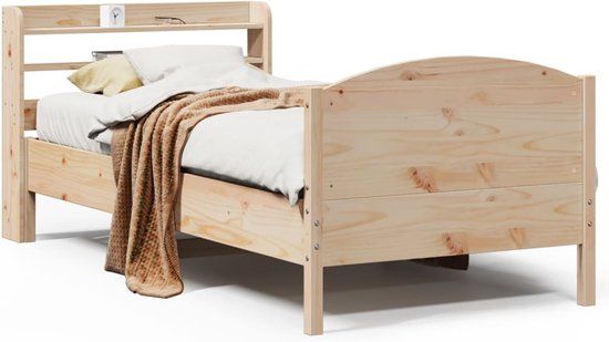 vidaXL Bedframe Massief Grenenhout Naturel 100x200 cm