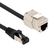 Delock Cable RJ45 plug to Keystone Module RJ45 jack Cat.6A 2 m black