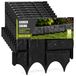 Bordure de jardin aspect pierre 258 cm, 10 pièces de 25,8 x 22 cm, plastique noir – bordure de pelouse à planter, palissade pour massif et allée