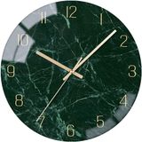 VIKMARI Glazen wandklok, 12 inch, donkergroen
