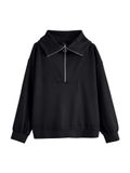 Next - Dames - Jersey sweatshirt met korte rits - Zwart